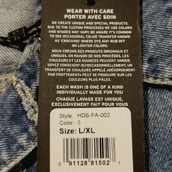 Hudson Los Angeles Classic Trucker Blue Denim Jean Jacket L/XL, 1X - Picture 5 of 8